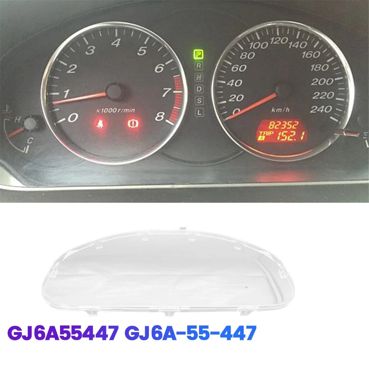 Car Instrument Cluster Speedometer Frame Cover for Mazda 6 2002-2007 GG GJ6A55447 GJ6A-55-447 Gauges Transparent Shell