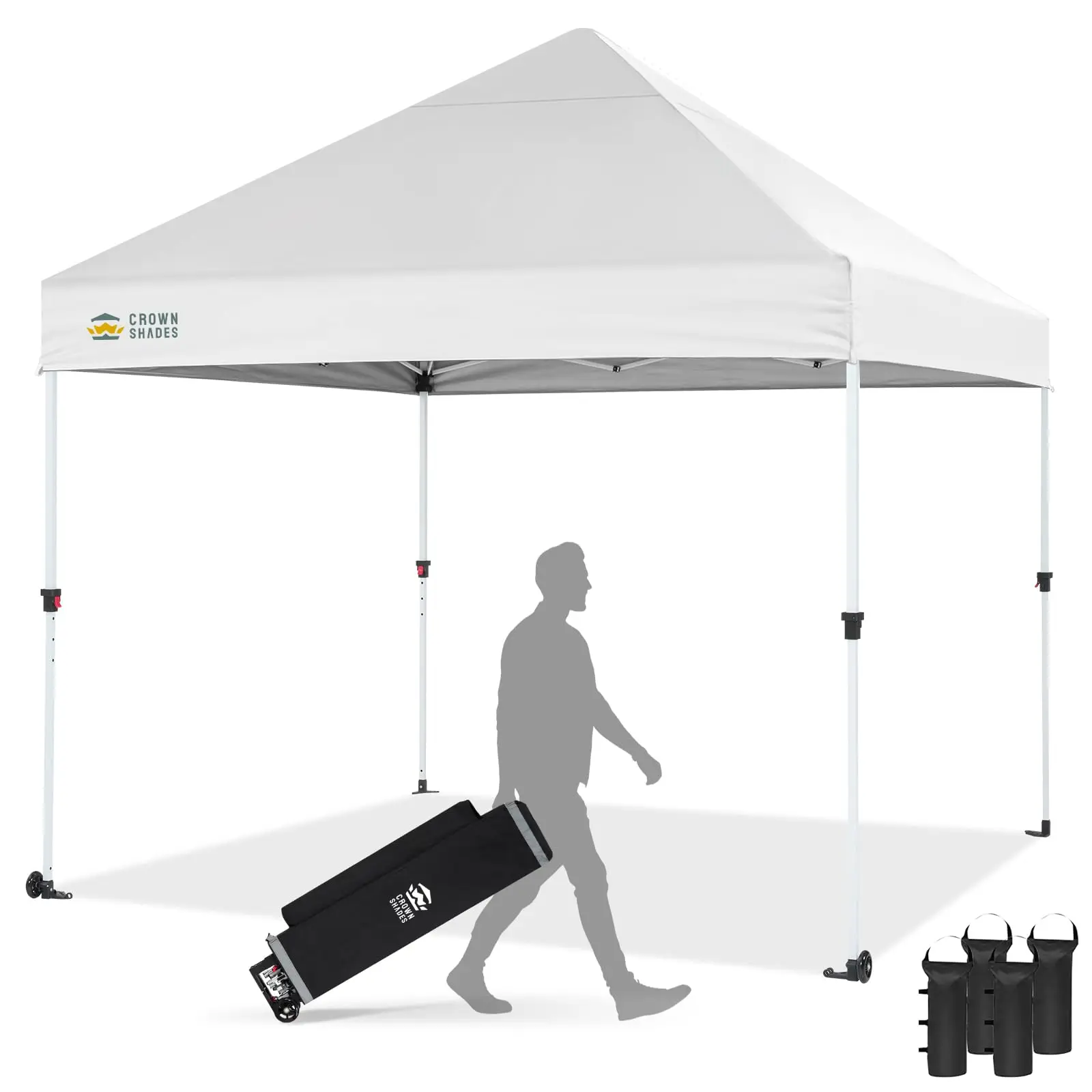 Commercial 10x10 Pop Up Canopy,Canopy Tent,White | CENTERLOK 8-Strand,STO-N-Go Bag,400D Strength Oxford Fabric,Height
