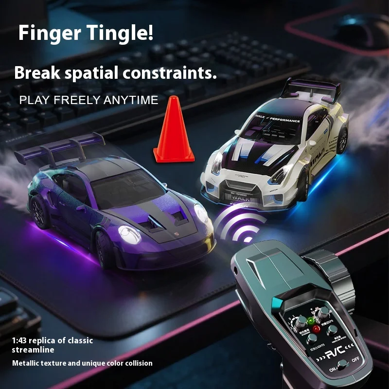 

1: 43 full proportion alloy drift car four-wheel drive remote control car gyroscope pocket desktop RC mini remote control car