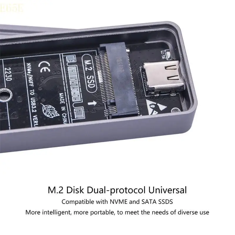 

E65E SSD Enclosure Case USB3.2 20Gbps Two Protocols SSD Adapter Box For 2242/2280