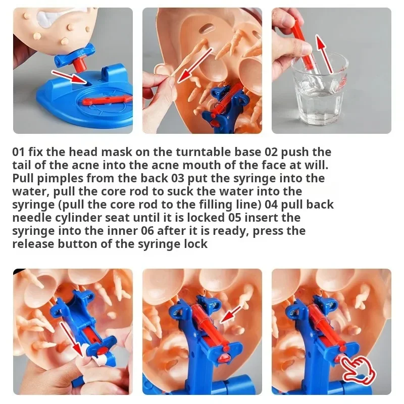 Novelty Toys opping Pimples Trickster Toys Simulate Face Shape Squeeze Acne Toy Parent Child Interactive Table Game Toy for Kids