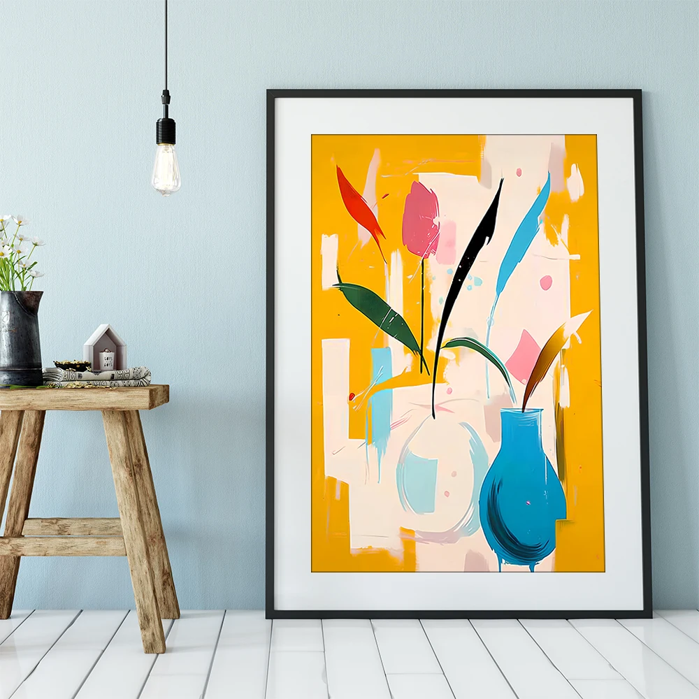 Vase Plant Abstract Wall Art Canvas Painting Minimalist Poster & Print Home Decor Items Illustration