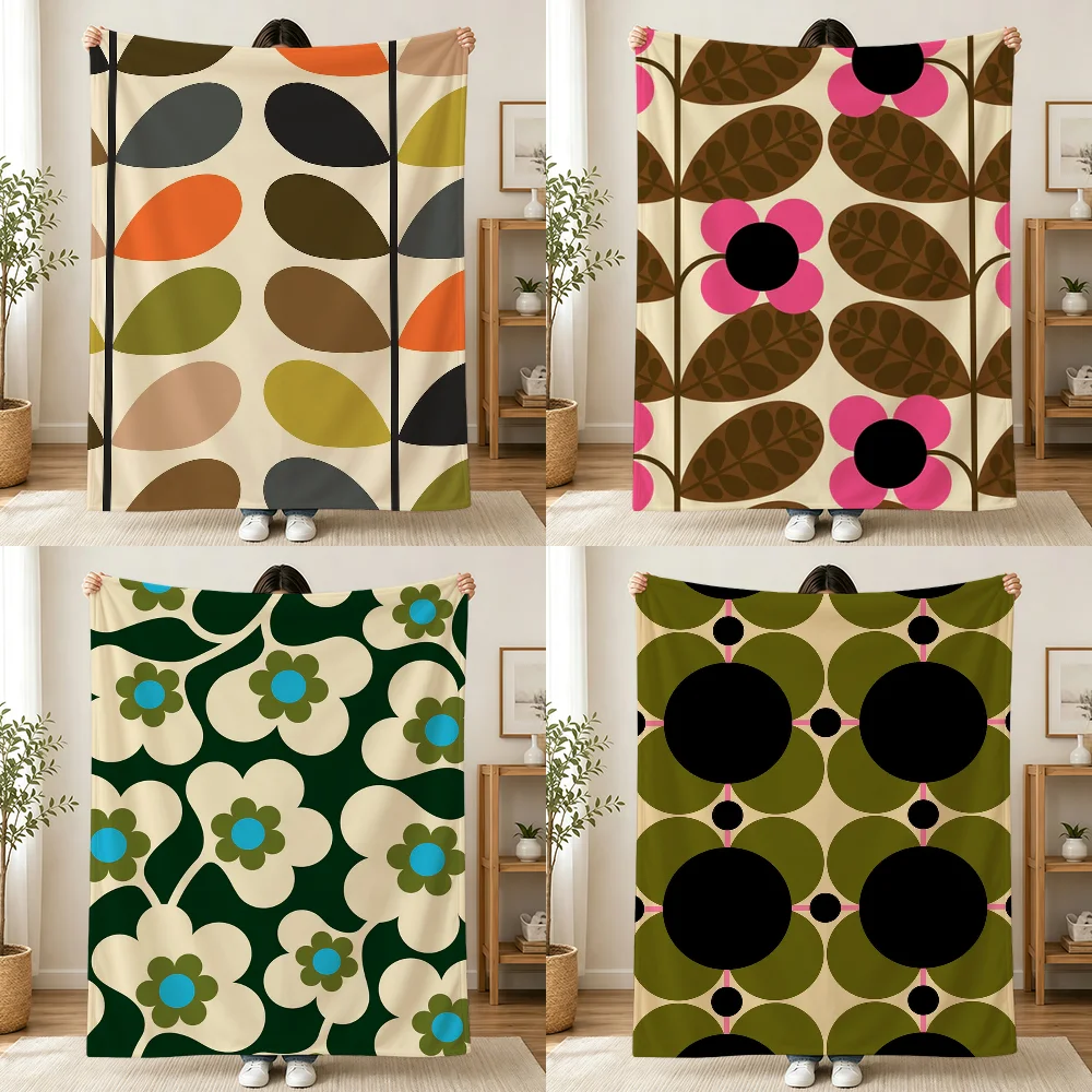 Art O-OrlaS-ES K-KielyS-ES Flower Blanket Printed Flannel Soft Warm Cozy Season Nap Bed Sofa Travel Camping Gift Adults Kids
