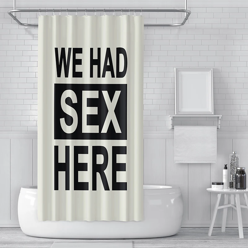 Gaslight Gatekeep Girlboss We Had Sex Here Shower Curtain Set with Grommets and Hooks for Bathroom Decor