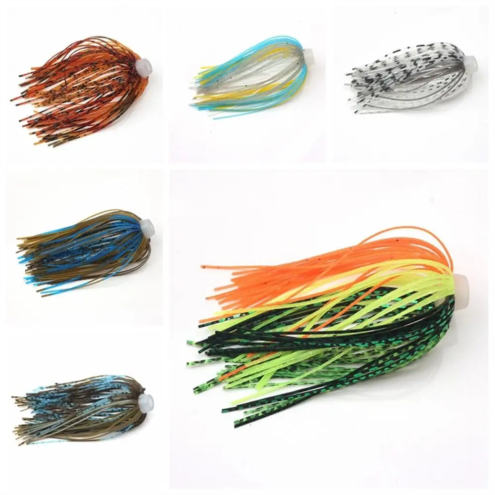 Fish Tackle 88 Strands Silicone Skirts Bass Jigs Soft Umbrella Sensation Skirts 64mm Elastic Buzzbaits Spinner Jigging Lure