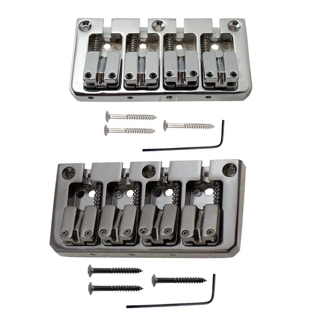 4 String Electric Bass Guitar Bridge Adjustable Saddle Hardtail Bridge Musical Instrument Parts