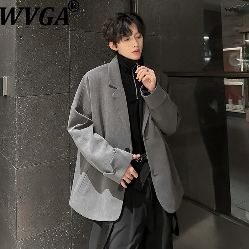 

WVGA Spring Autumn New Men Tide Turn-Down Collar Trendy Suit Jacket Niche Chic Casual Korean Style Long Sleeve Blazer Ins W15921