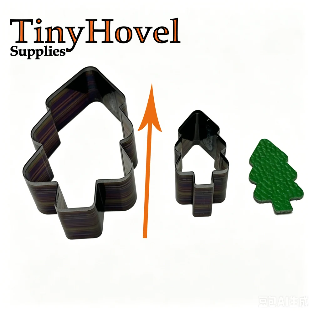 Christmas tree Steel Cutting Mold for Leather Crafts, Steel Punch -Cutter, Steel Rule Die Cut, 20mm-100mm NB081