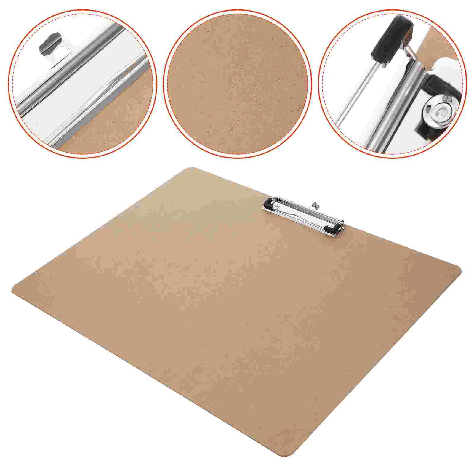 

Writing Board Plywood Clips Folder Tailoring Khaki Metal File Organizer Clipboard Office
