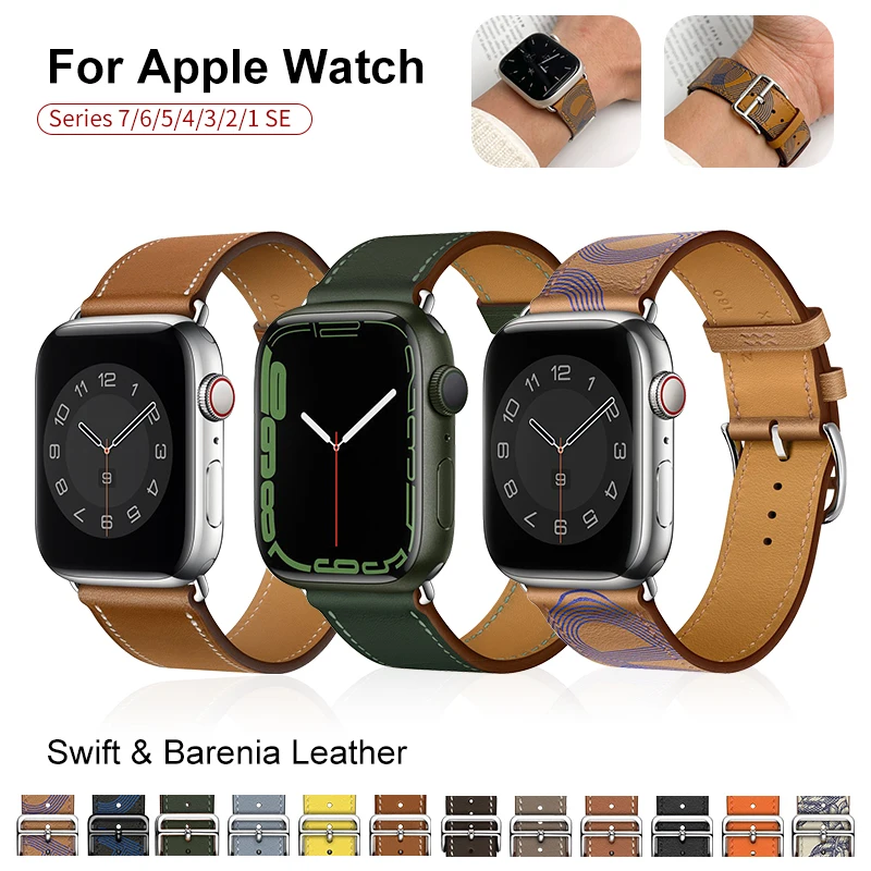 

JINCOR New Leather Strap For Apple Watch Band 49mm 45mm 41mm 44mm 40mm 42mm 38mm For Iwatch Ultra 2 8 7 6 Se 5 4 3 Bracelet