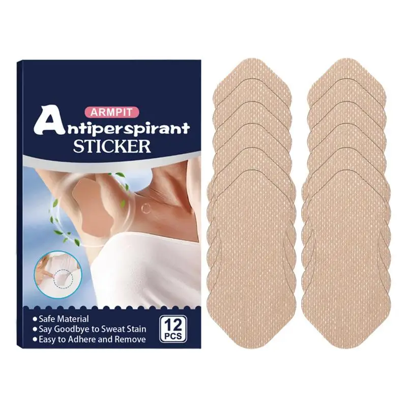 Sweat Pads For Under Arms Non Visible Anti Sweating Pads Armpit Sweat Patches 12 PCS Portable Armpit Protection Breathable Thin