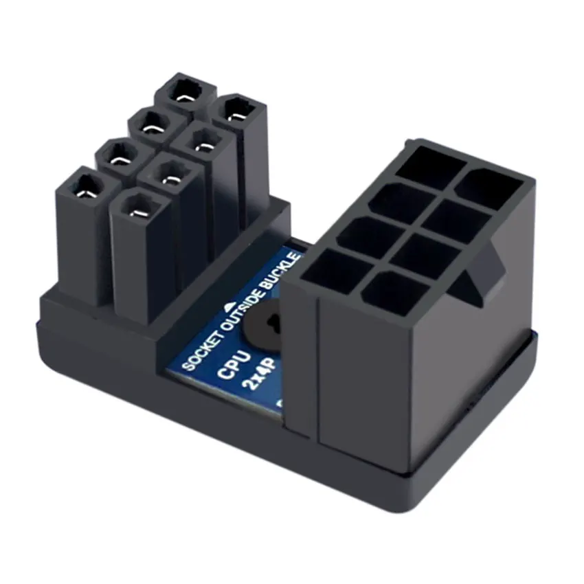 1pc 180Degree Angled Power Adapter CPU Power Connector for Desktops Graphics Video Card CPU Power Adapter Mainboard CPU 8pin