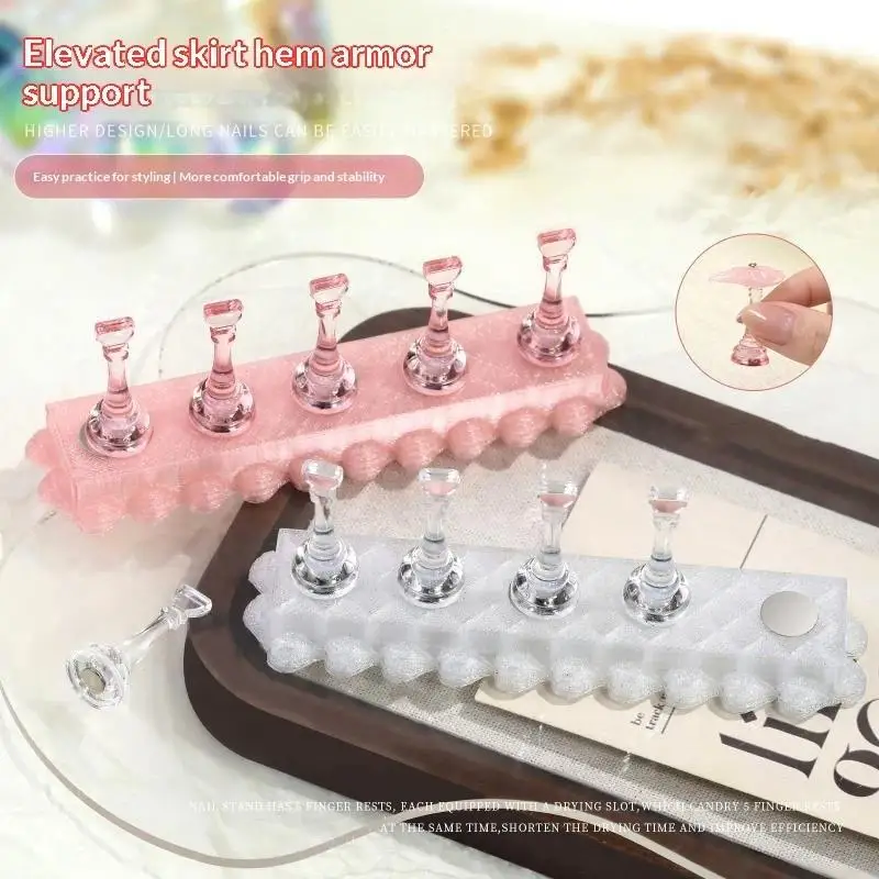 New 6Pcs/set Nail Holder Aurora Nail Stand For Painting Magnetic Press On Nail Tech Must Haves Practice Acrylic Nail Art Display