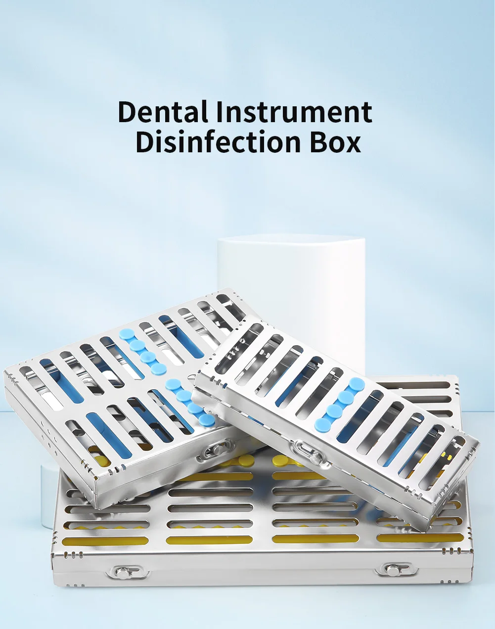 AZDENT Dental Sterilisation Rack Kassette 5/7/10/20 Gitter Datei Bohrer Desinfektion Tablett Chirurgische Sterilisation Box Abnehmbare – Detail 1