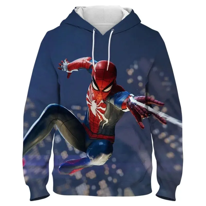 Miniso Spider Man Hoodies 3D Print Streetwear Women Fashion Oversized Sweatshirts Hoodie Kids Pullovers Tracksuits Clothing