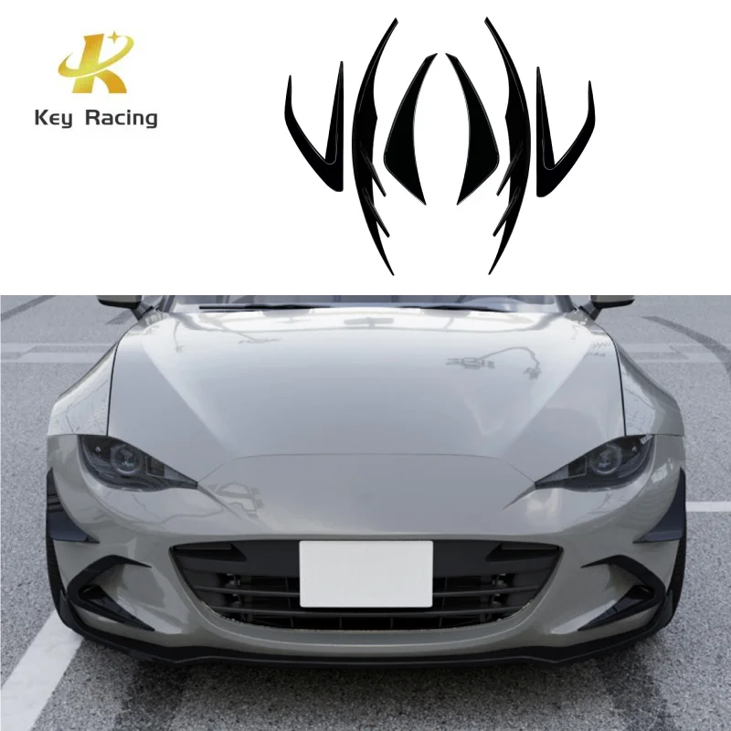 For Mazda MX-5 Miata ND 2016+ Front Bumper Side Air Vent Wind Knife Air Blade Headlight Eyebrow Eyelid Trim Tuning Accessories