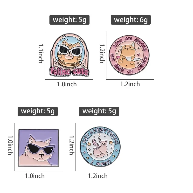 Lovely Animal Cat Enamel Pin Kitten Metal Cute Cartoon Funny Badge  Lapel Fashion Jewelry Gift Pink Heart Badges Accessories