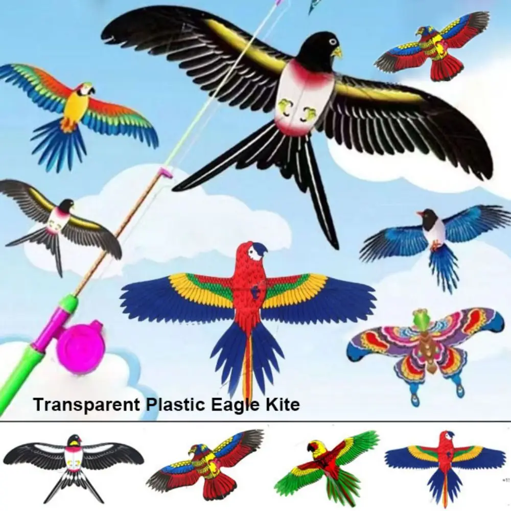 Juguete DIY, regalo para niños, viajes familiares, cometa de águila de plástico, cometas de pájaros voladores, pipas de águila grandes, línea de cometa