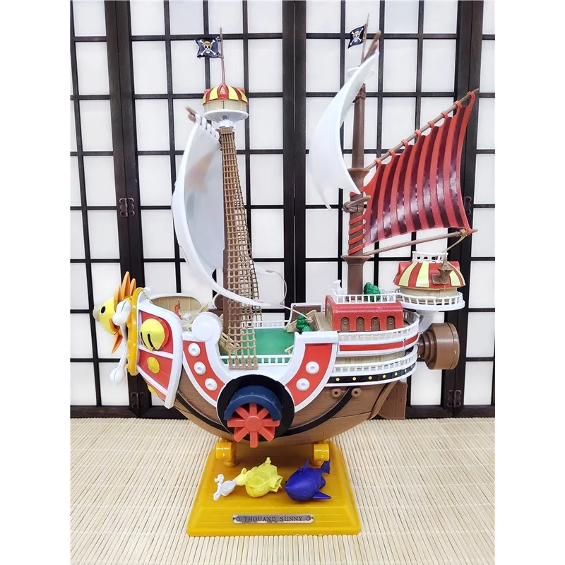 New Anime One Piece Thousand Sunny Going Merry Boat Pvc Action Figure Collection Pirate Model Ship Toy Assemble Christma Gift