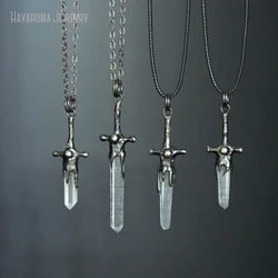 5Pcs Soldered Chain Antique Silver Color Jesus Christian Strength Jewelry Handmade Vintage Necklace NM49548