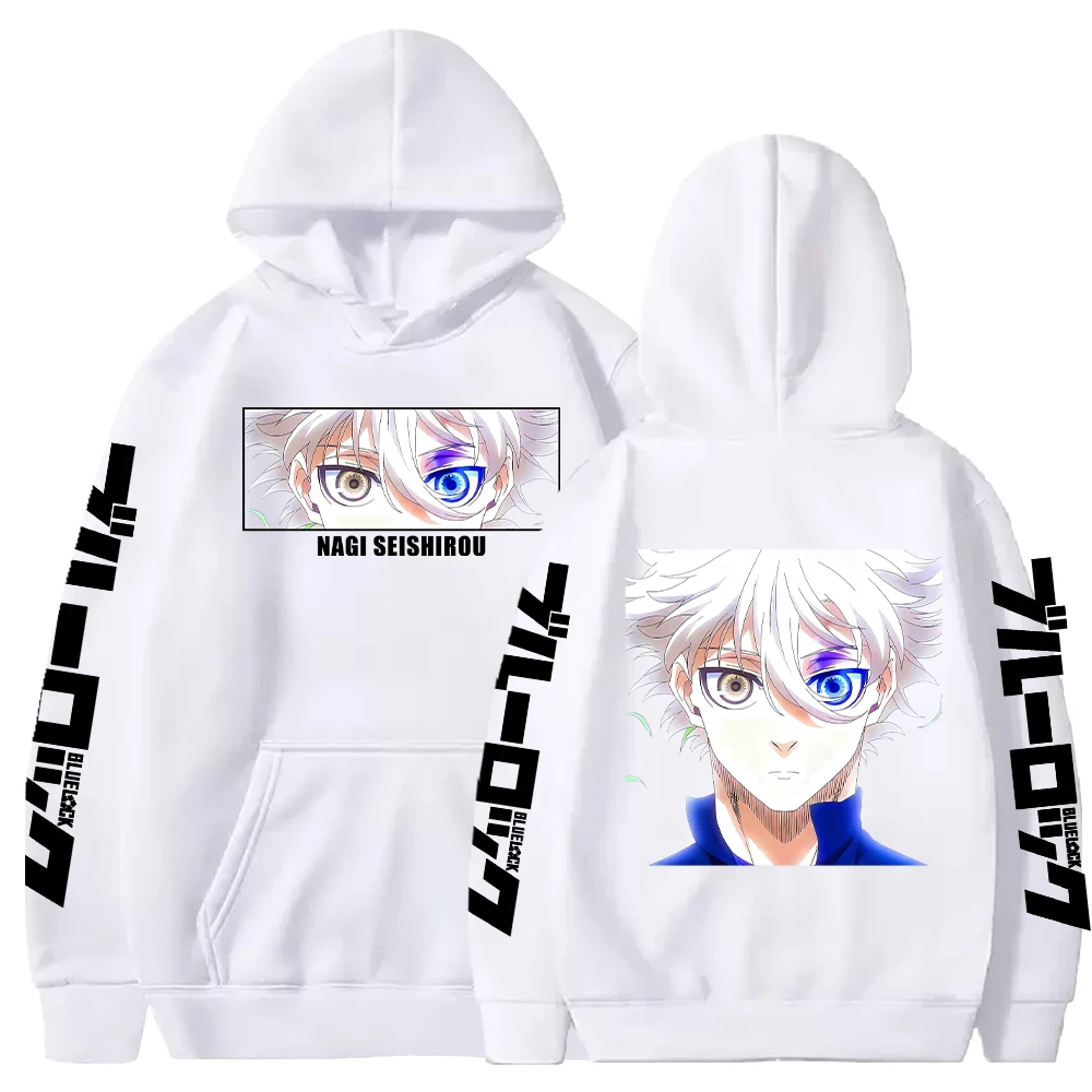 هوديز بطباعة أنيمي للرجال والنساء ، قفل أزرق ، Nagi Seishiro ، مريح ، صوفي ناعم ، ملابس شارع كاجوال ، بلوزات ، خريف ، شتاء #3