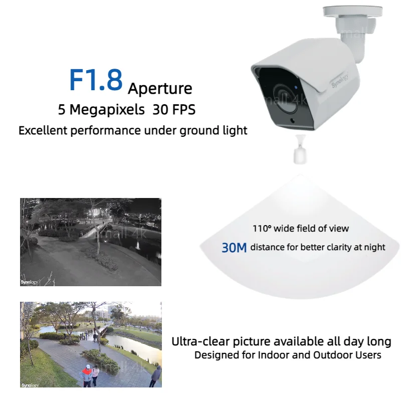 Synology  BC500 TC500 Bullet and turret IP All-weather AI cameras Designed for indoor and outdoor use