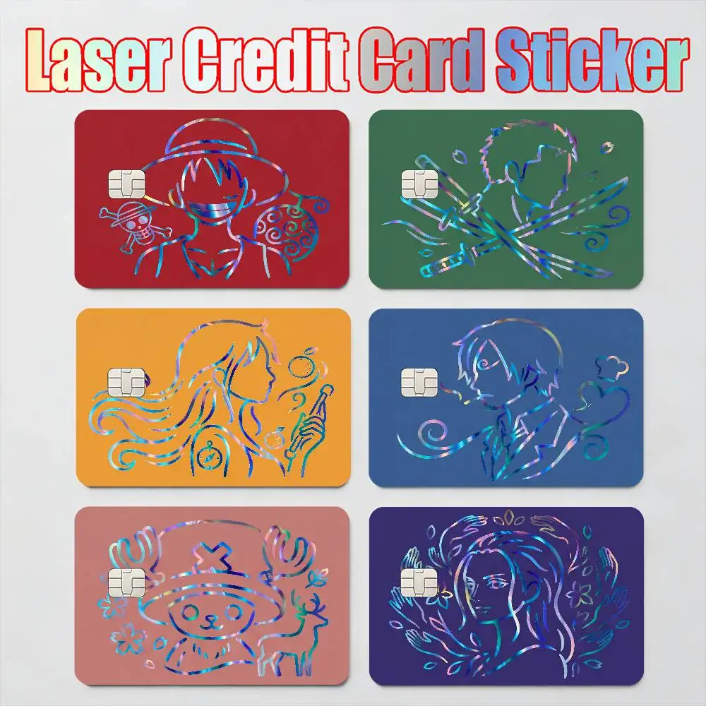 

MOTO ONE PIECE ZORO LUFFY Laser Reflective Card Skin Sticker For Debit Credit Card