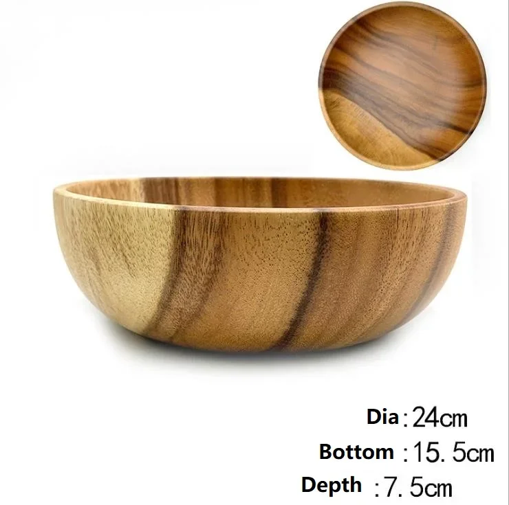 Salads for Christmas,Large Salad Wooden Bowl with Spoon and Fork for Fruits, Acacia Wood Salad Bowl with Servers Set