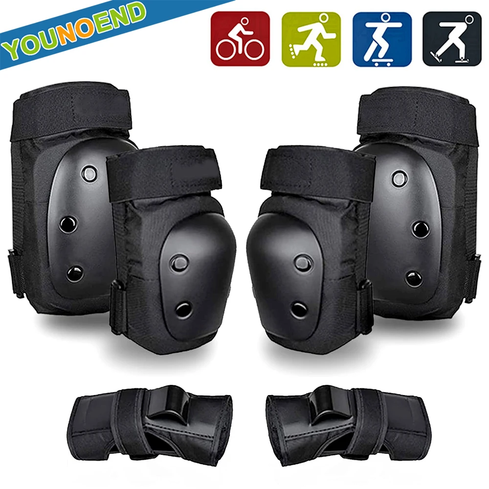 

6Pcs Adult/Child Knee Pads Elbow Pads Wrist Guard Protective Gear Set -Skateboarding Inline Roller Biking Roller Skating Cycling