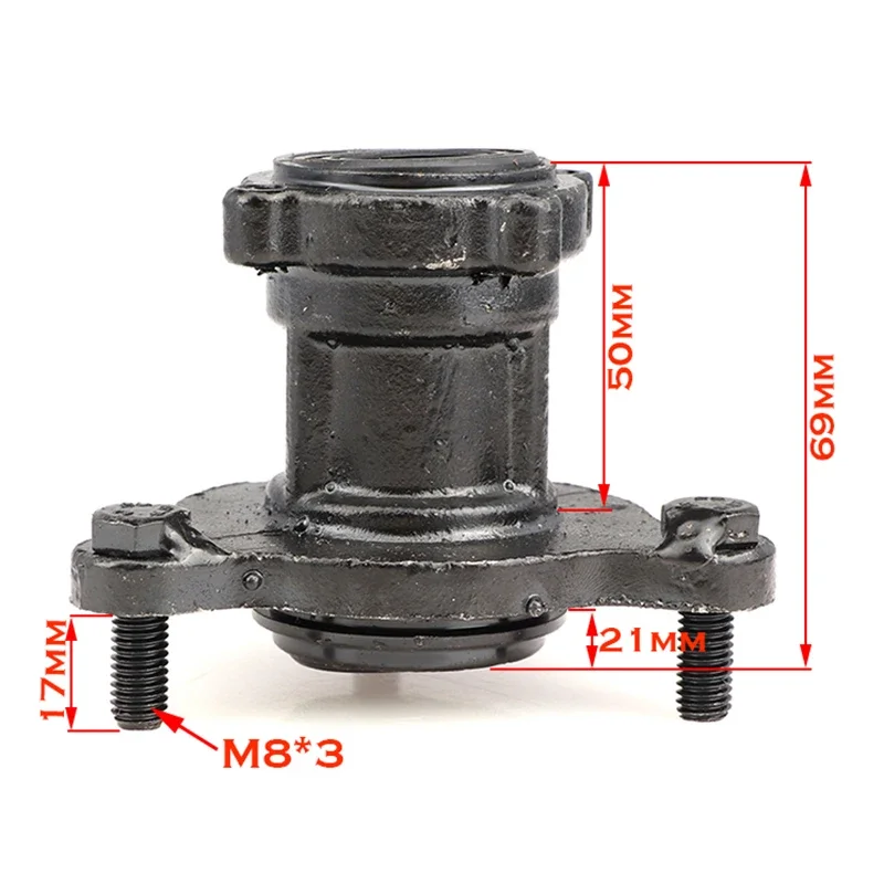 M8*3/4 Stud Front Wheel Hub 15mm/17mm For 49cc 50cc 110cc 125cc Go Kart Buggy Karting ATV Quad Bike 6/7/8Inch Wheels Accessories