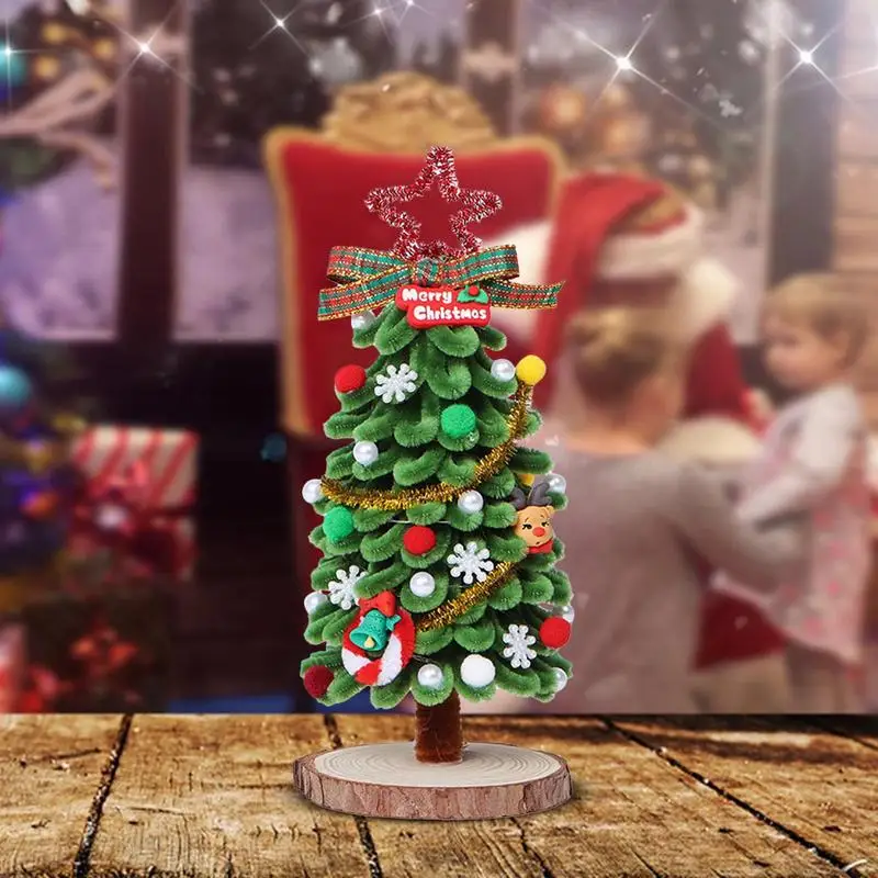 Albero di Natale Artigianato fatto a mano Bacchetta attorcigliata Kit d'arte per albero di Natale Detergenti per tubi interattivi Kit artigianali Divertimento albero di Natale