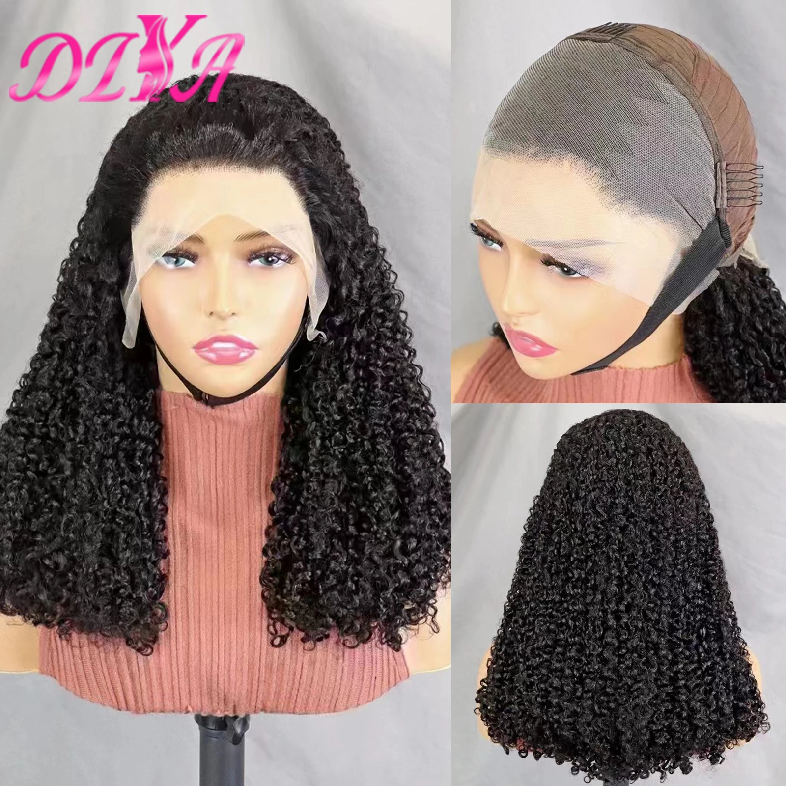 

13x4 Transparent Lace Frontal 12A Double Drawn Bob Curly Human Hair Wigs for Black Women 250% Density Brazilian Remy Human Hair