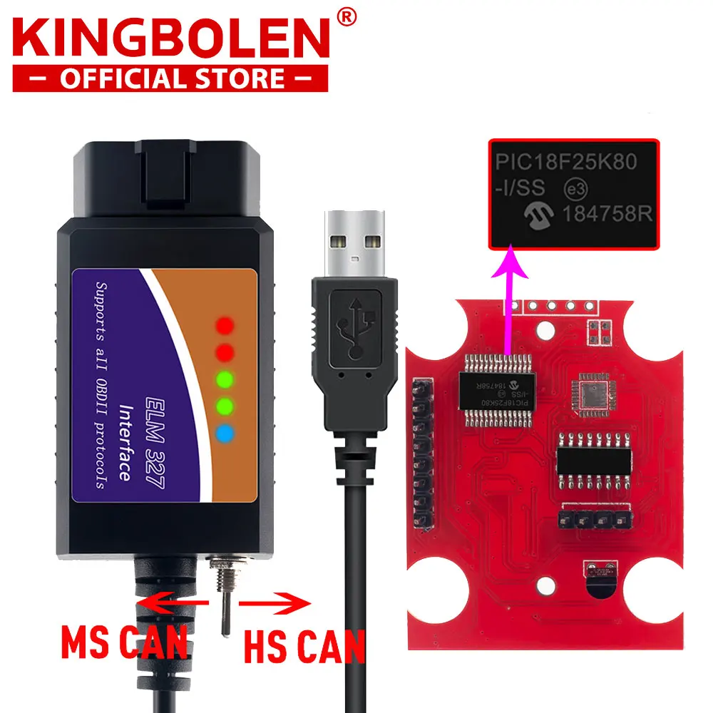 ELM327 USB FTDI с переключателем считывателя кодов Сканер FORscan ELMconfig HS CAN и MS CAN автомобильный elm327 obd2 v1.5 BT elm 327 wifi