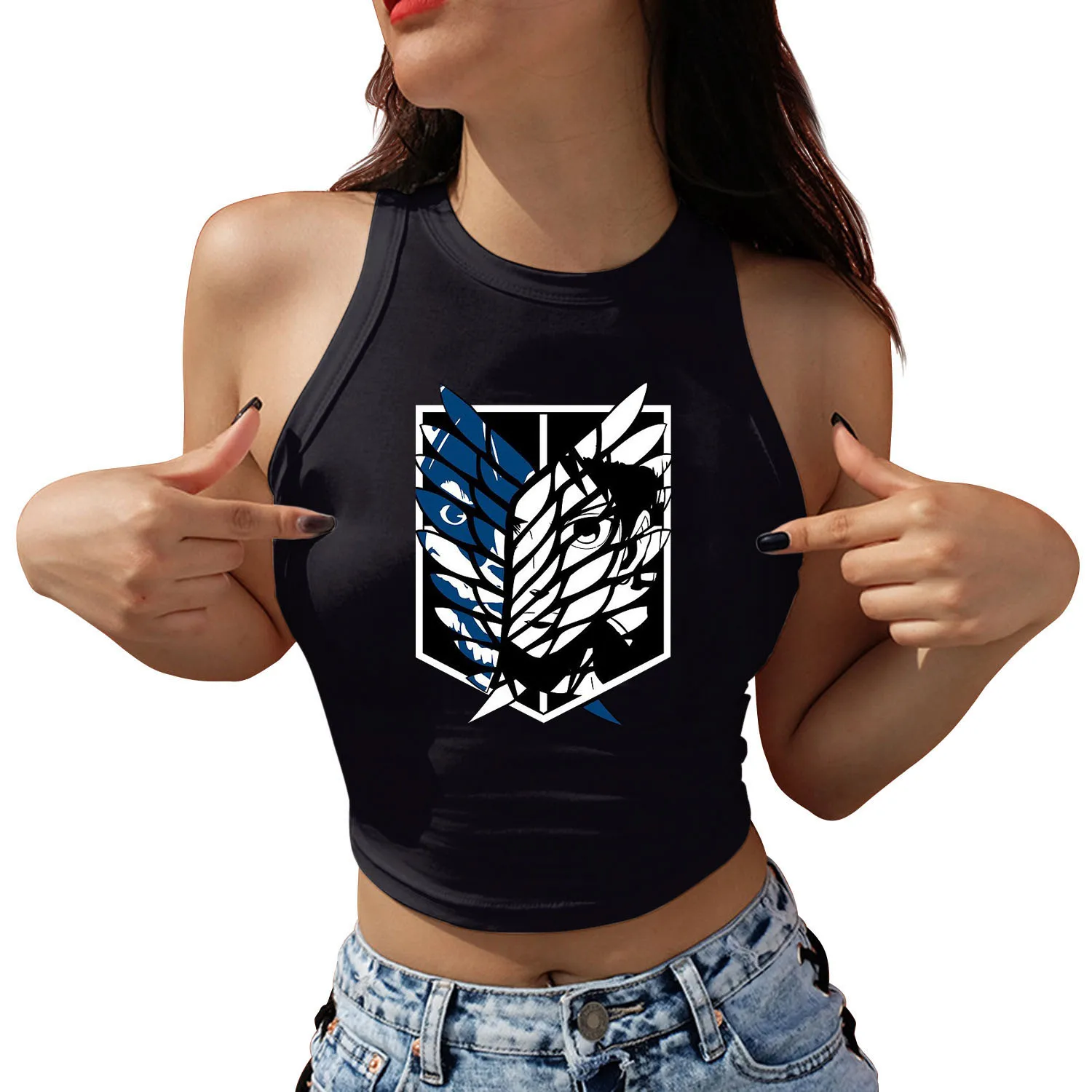 Anime Attack on Titan Graphic Print  Women Crop Top Streetwear Sleeveless Summer Camisole Harajuku Female Casual Y2K Tank Tops