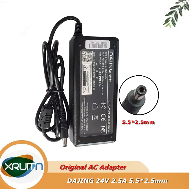 ADP-60E4 Genuine DAJING AC DC Adapter 24V 2.5A 60W Charger Barcode Printer Power Supply 5.5*2.5mm Genuine