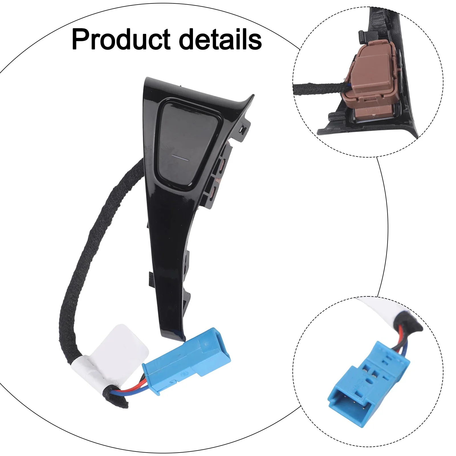 

Управление дверью автомобиля Ярко-черная передняя правая кнопка переключения Материал ABS Автомобильный аксессуар Недеформированный практичный дизайн