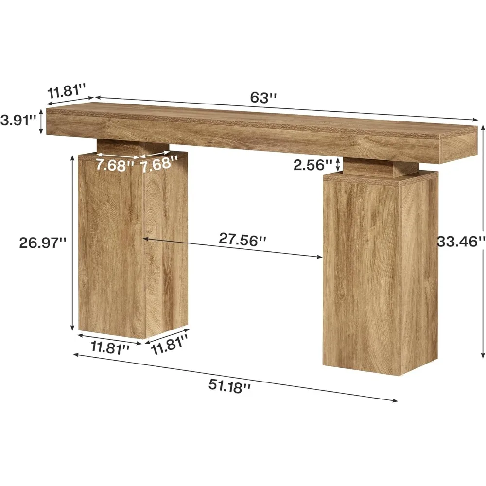 63 طاولة كونسول للمزرعة للمدخل، خلف الأريكة، حامل بهو خشبي، أثاث المدخل الحديث