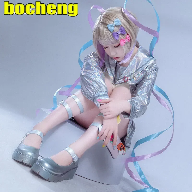 

Hololive NEEDY GIRL OVERDOSE KAngel Cosplay Costume Angel-chan Beautiful Laser JK Sailor Suit Halloween Cosplay Full Set