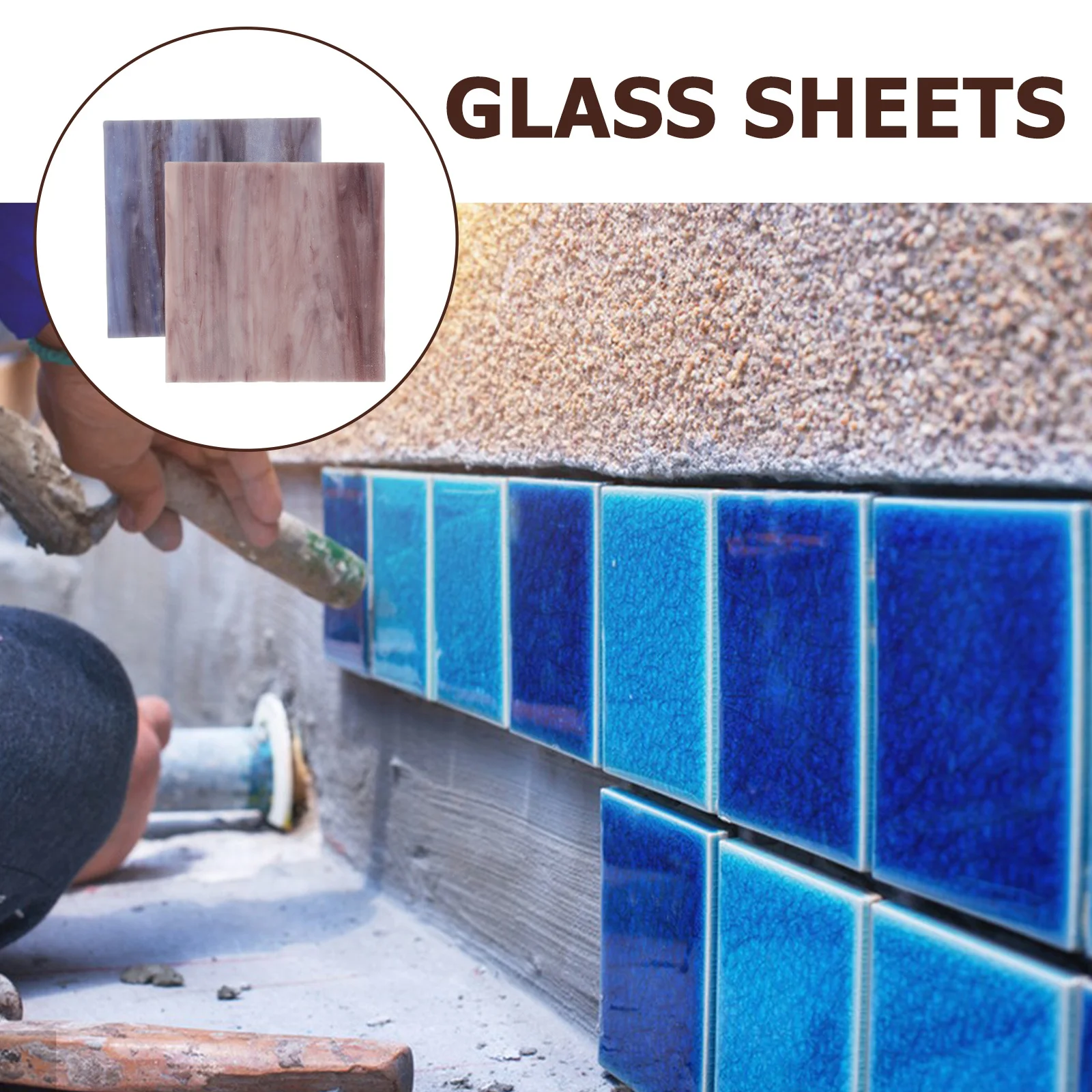 

2Pcs Pieces Handmade Mosaic Tiles Durable Lightweight DIY Crafts Vase Table Decoration Stained Glass Sheets
