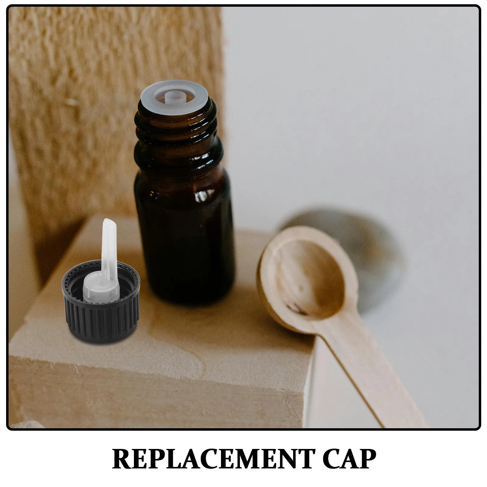 50Pcs Essential Oil Bottle Sealing Caps Black Plastic Screw Dropper Lids Leakproof Inner Plug Replacement for Glass Bottles