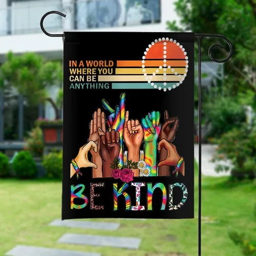 Hippie Be Kind Garden Flag, LGBT Pride Flag, BLM Flag, Human Rights Flag FFLCCE ZZA WWL IIC