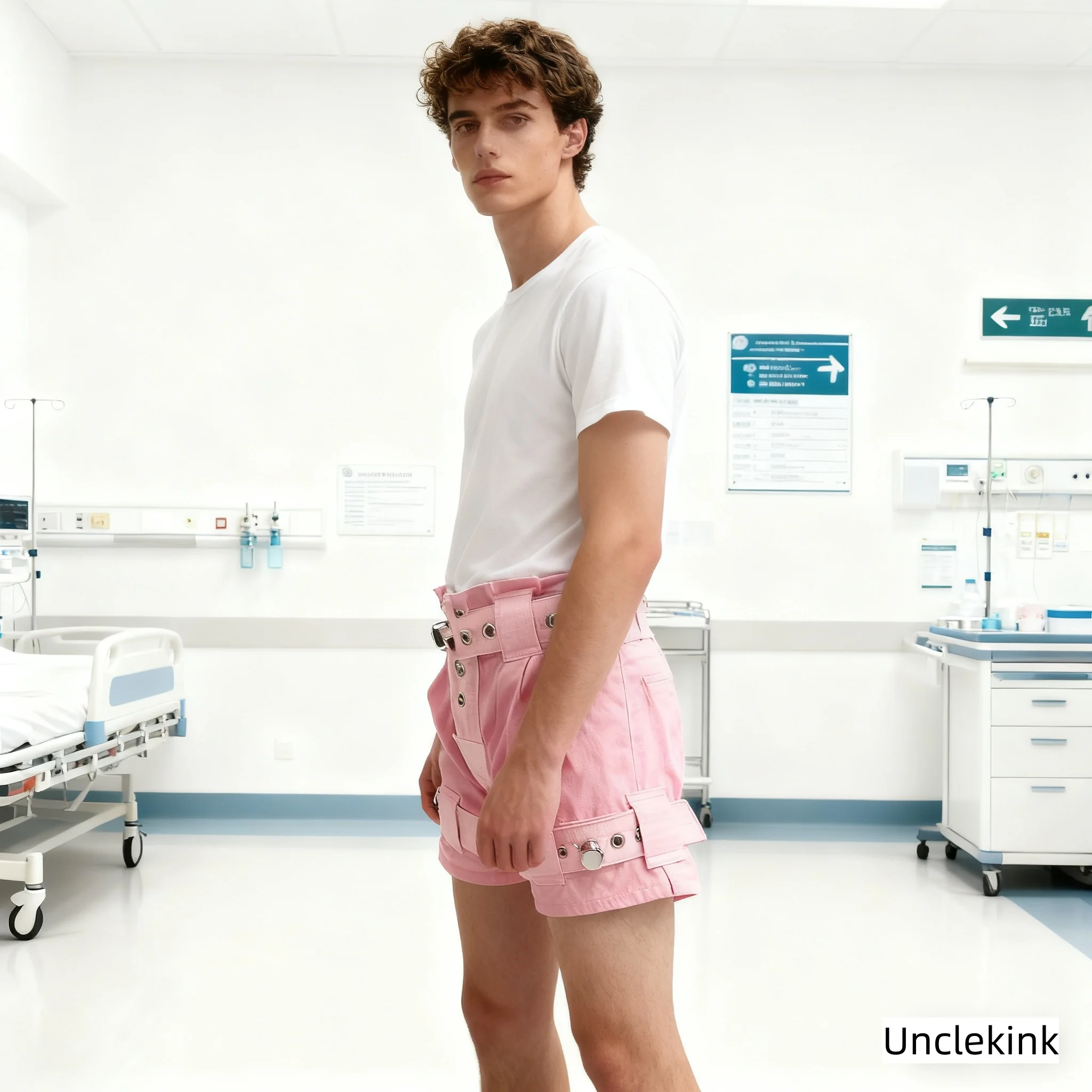 Pink Incontinence Diaper Cover Shorts Anti-Leakage Pants Reusable Washable Underwear Magnetic Lockable Waist Bladder Protection