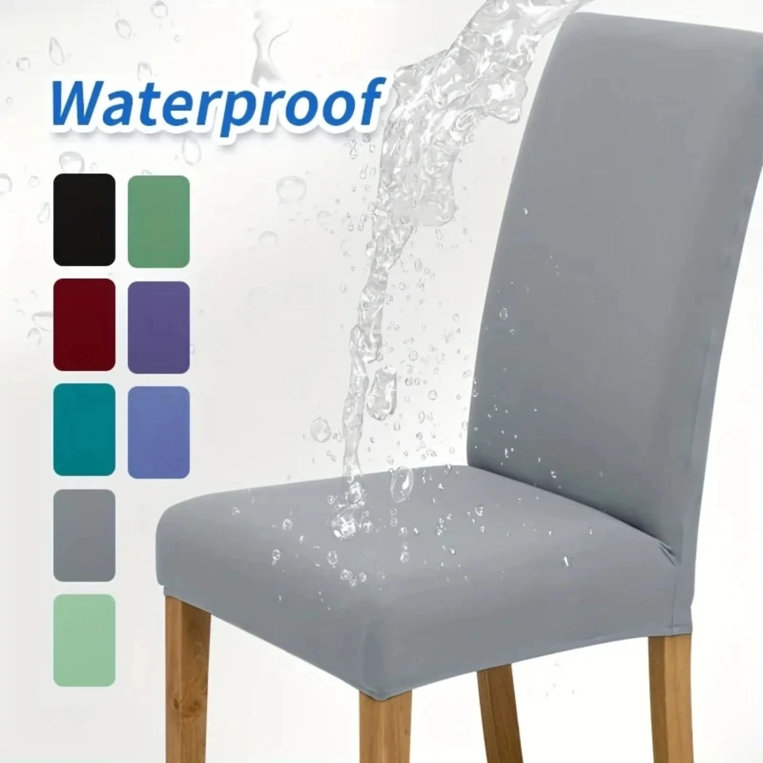 Waterproof Soft Spandex Elastic Chair Slipcover, Removable Fabric Seat Cover for Office Kitchen Dining Room - Cheap and Durable