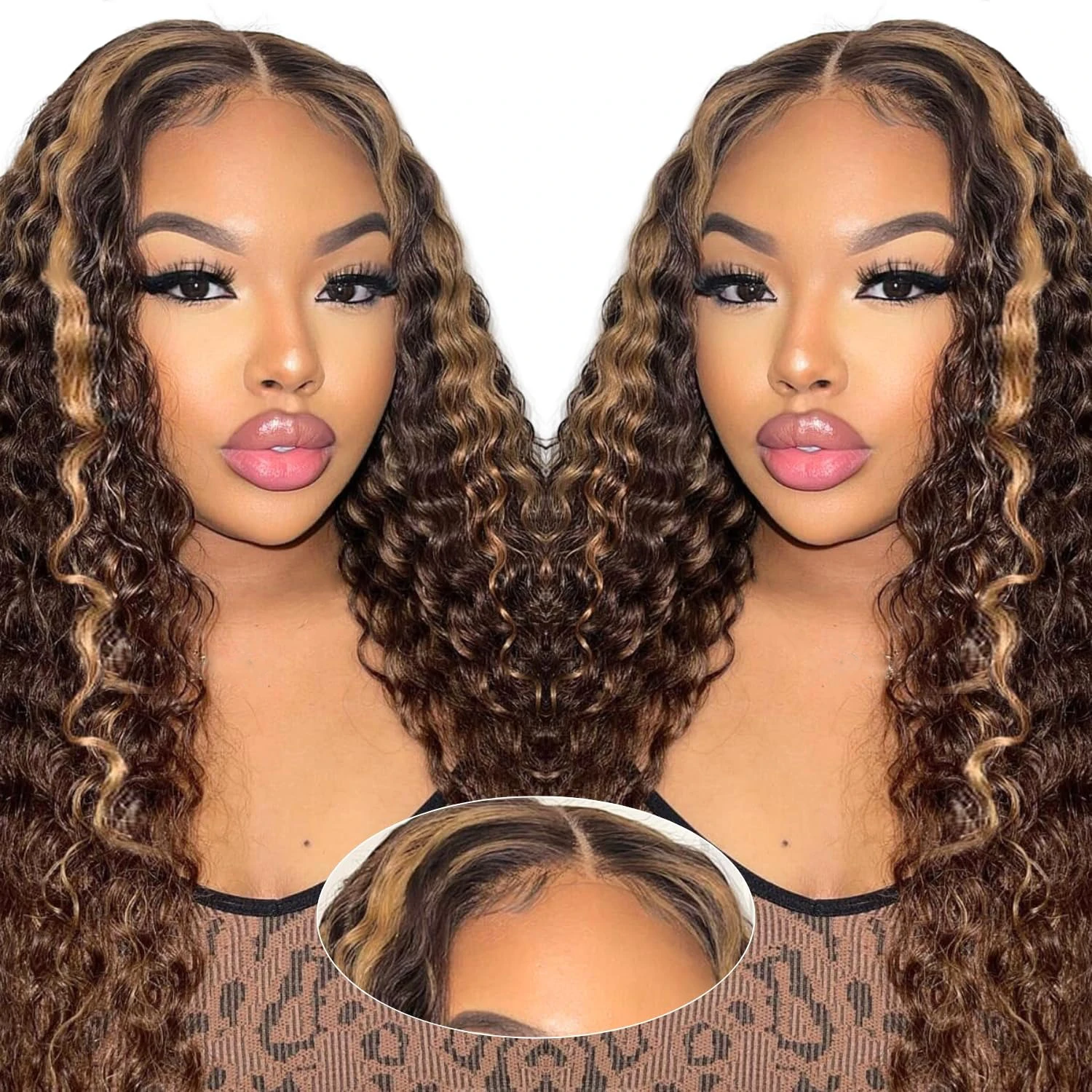 

Highlight Ombre 13x4 HD Deep Wave Lace Front Wigs Human Hair Honey Blonde Wig Human Hair Ombre Highlight Bob Wig Human Hair