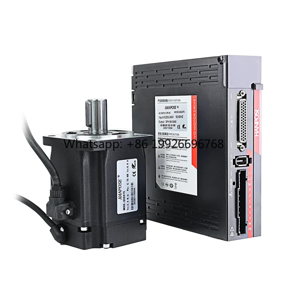 High Performance 750W 80SS75 ASD275 220v 2.4N.m 4.4A 3000-6000rpm Constant Torque Servo Motor Controller Ac Servo Motor Driver