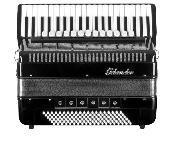 Accordion 41 Key Black Musical Instrument With Bass Buttons Portable for Student Learning Daily Practice & Stage Performance