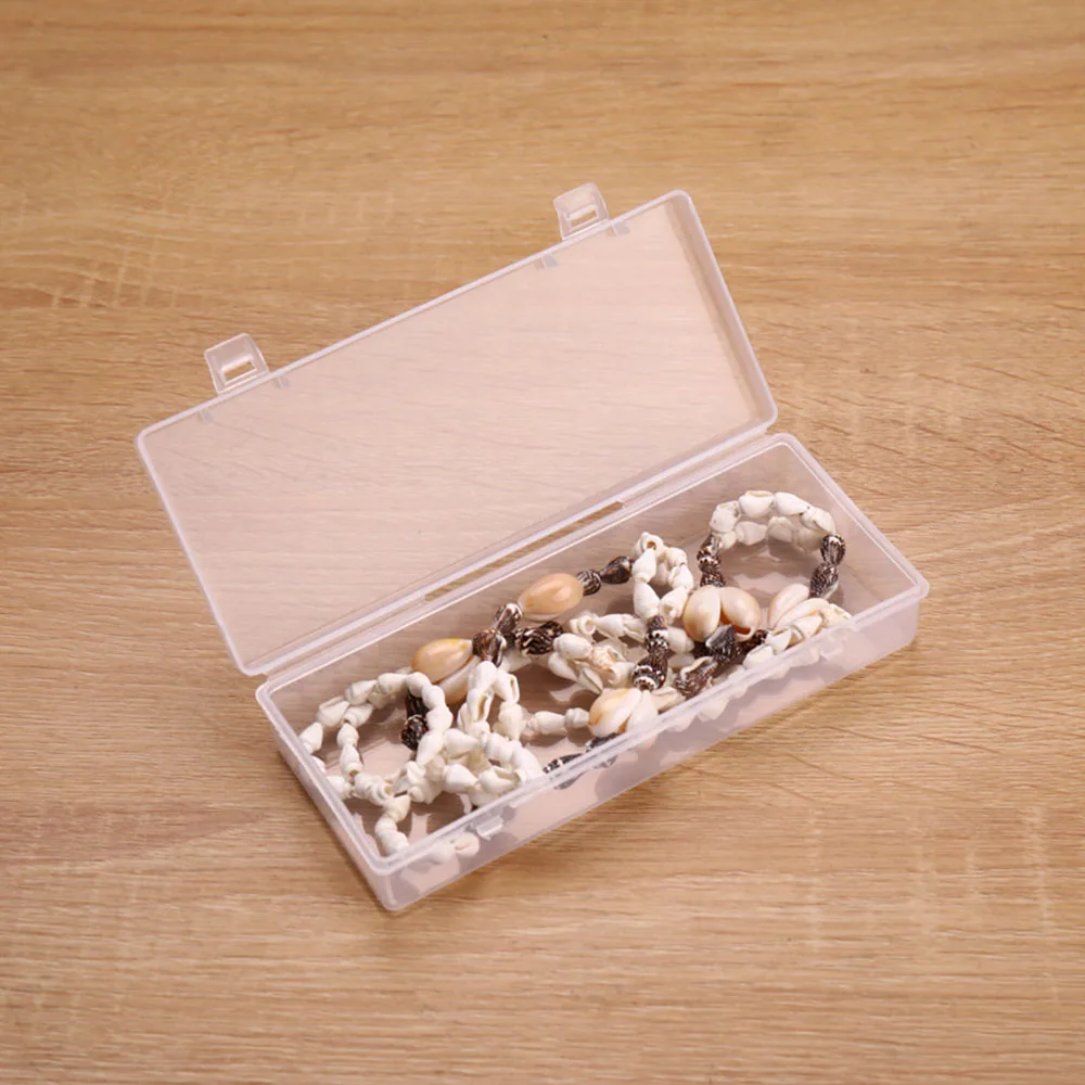 6.3x15.5cm Rectangular Plastic Storage Box Organizer Transparent Box Clear Boxes Display Box Bead Jewelry Case Container