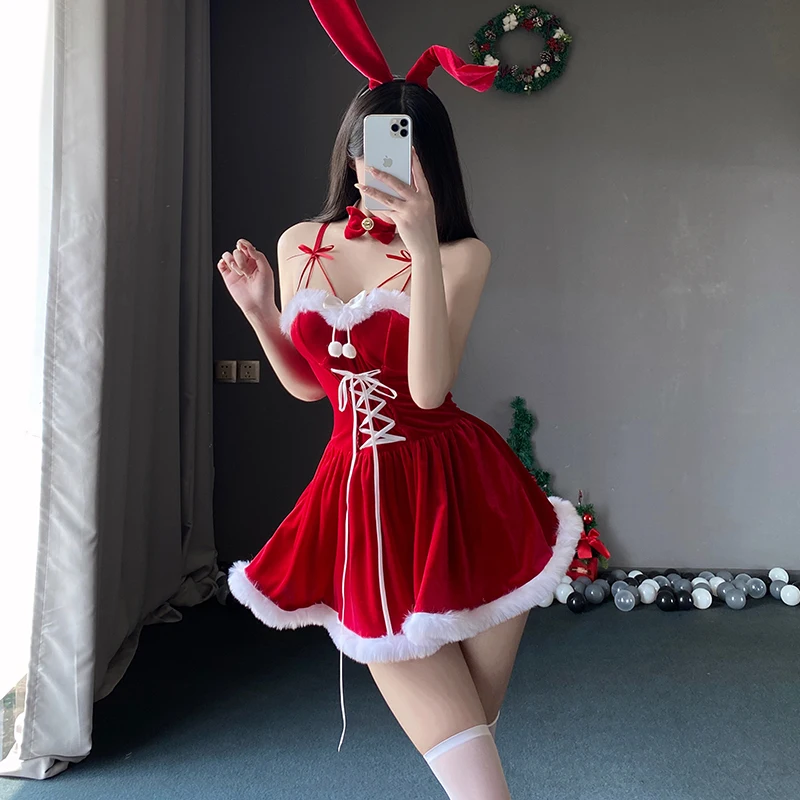 Xianyi Christmas costume cute bunny girl cosplay nightclub performance costume sweet dress set for women