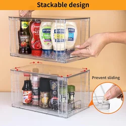 PET2 Pack Large Stackable Storage Drawers,Clear Acrylic Drawer Organizers, Easily Assemble ForBathroom,Cabinet,MakeupStoragebox