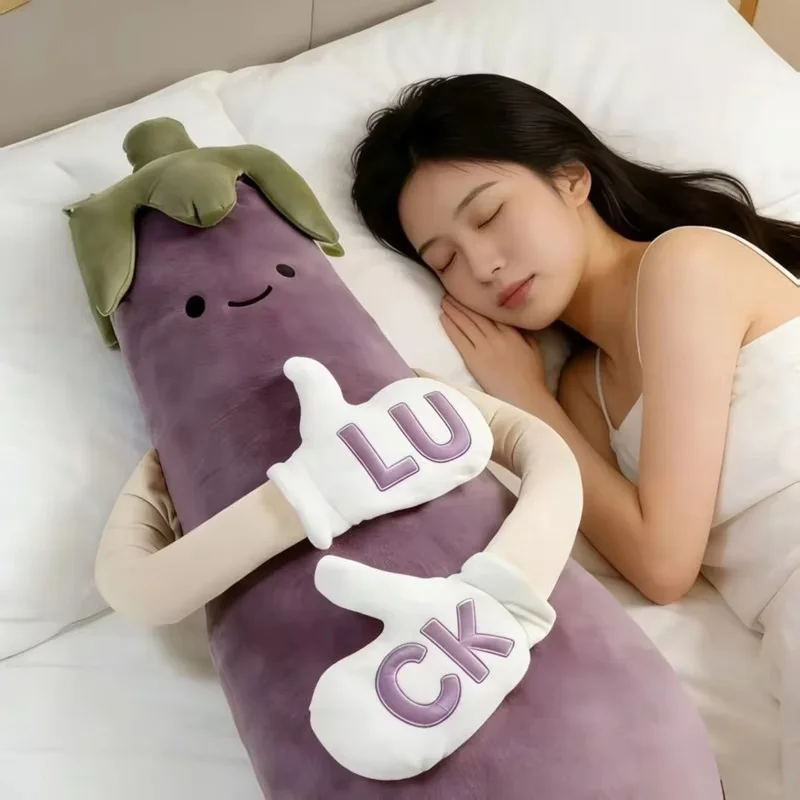 long-eggplant-plush-pillow-creative-luck-gesture-stuffed-doll-soft-plush-toy-large-size-sleeping-hug-cushion-home-decor-gift